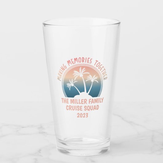 カスタムファミリーバケーションサマービーチトリップ タンブラーグラス (正面)