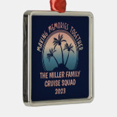 カスタムファミリーバケーションサマービーチトリップ メタルオーナメント (右)