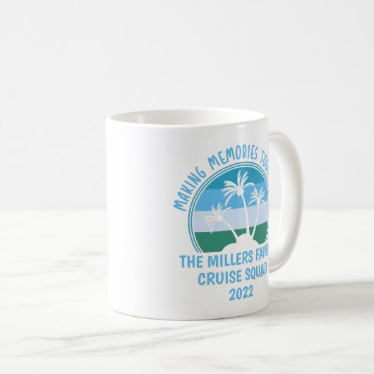 カスタムファミリーバケーションサマー懇親会ビーチトリップ コーヒーマグカップ (正面右)
