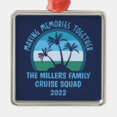 カスタムファミリーバケーションサマー懇親会ビーチトリップ メタルオーナメント (正面)