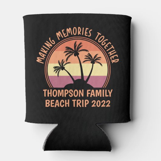 カスタムファミリーバケーションサマー懇親会ビーチトリップ 缶クーラー (裏面)