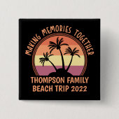 カスタムファミリーバケーションサマー懇親会ビーチトリップ 缶バッジ (正面)