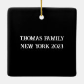 カスタムファミリーバケーションニューヨーククリスマスツリー セラミックオーナメント (裏面)