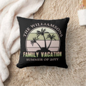 カスタムファミリーバケーションビーチトロピカルアイランド クッション (ブランケット)