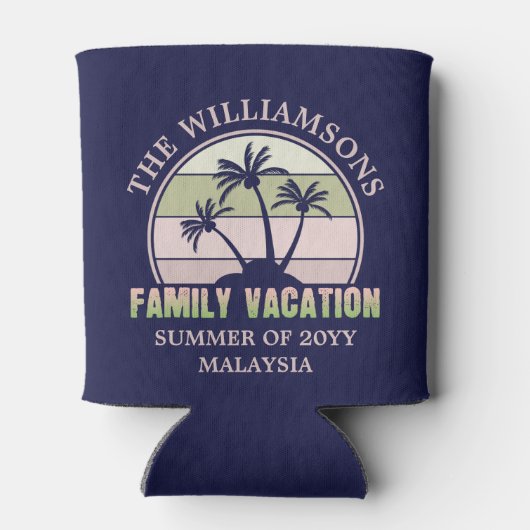 カスタムファミリーバケーションビーチトロピカルアイランド 缶クーラー (裏面)