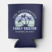 カスタムファミリーバケーションビーチトロピカルアイランド 缶クーラー (正面)