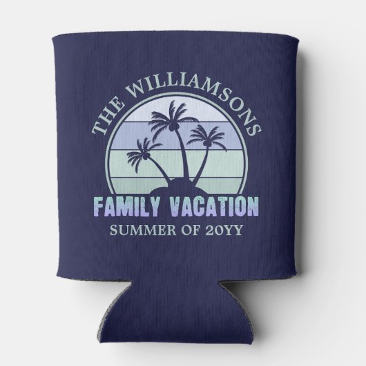 カスタムファミリーバケーションビーチトロピカルアイランド 缶クーラー (裏面)