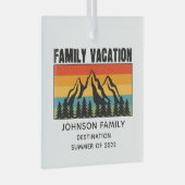 カスタムファミリーバケーションマウンテンズハイキングキャンプ ガラスオーナメント (正面右)