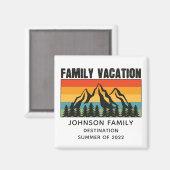 カスタムファミリーバケーションマウンテンズハイキングキャンプ マグネット (正面/裏面)