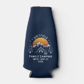 カスタムファミリーバケーションマッチングキャンピングネイビー ボトルクーラー (正面)
