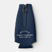カスタムファミリーバケーションマッチングキャンピングネイビー ボトルクーラー (裏面)