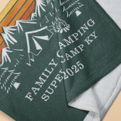 カスタムファミリーバケーションマッチングキャンピング フリースブランケット