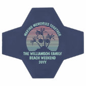 カスタムファミリーバケーションレトロトロピカルビーチトリップ サッカーボール (フラット)