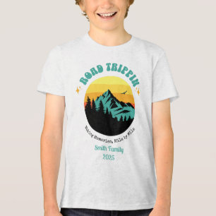 カスタムファミリーバケーションロードアウトドアトリップマッチング トライブレンドTシャツ