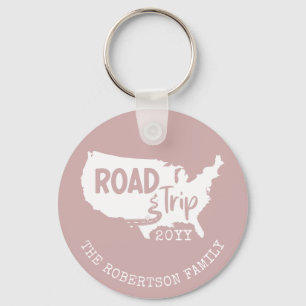 カスタムファミリーバケーション  家族旅行アメリカの地図 キーホルダー