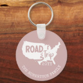 カスタムファミリーバケーション |家族旅行アメリカの地図 キーホルダー (正面)