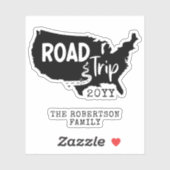 カスタムファミリーバケーション |家族旅行アメリカの地図 シール (シート)