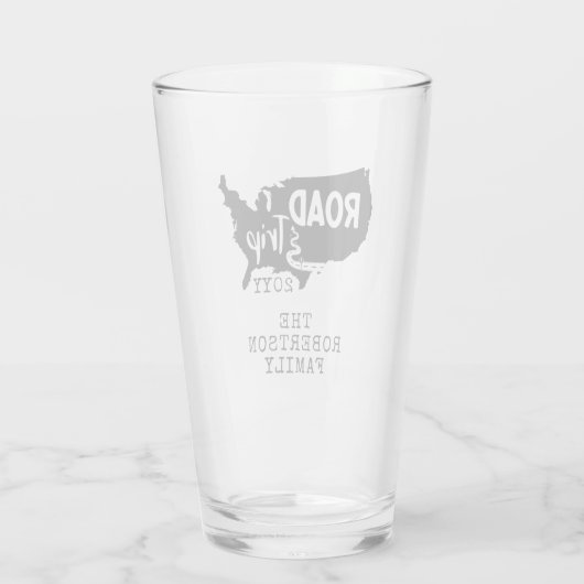 カスタムファミリーバケーション |家族旅行アメリカの地図 タンブラーグラス (裏面)