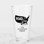 カスタムファミリーバケーション |家族旅行アメリカの地図 タンブラーグラス (正面)