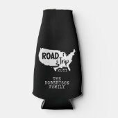 カスタムファミリーバケーション |家族旅行アメリカの地図 ボトルクーラー (正面)