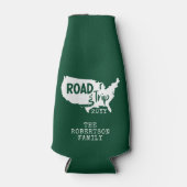 カスタムファミリーバケーション |家族旅行アメリカの地図 ボトルクーラー (正面)