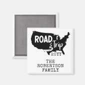 カスタムファミリーバケーション |家族旅行アメリカの地図 マグネット (正面/裏面)