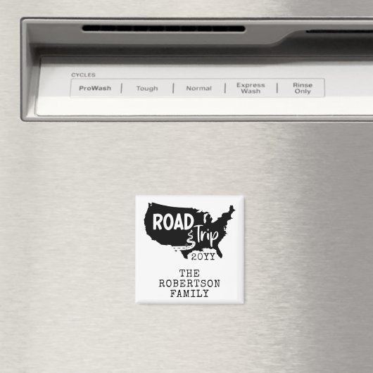 カスタムファミリーバケーション |家族旅行アメリカの地図 マグネット (インサイチュ (食洗機))