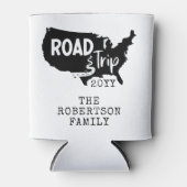 カスタムファミリーバケーション |家族旅行アメリカの地図 缶クーラー (正面)