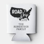 カスタムファミリーバケーション |家族旅行アメリカの地図 缶クーラー (裏面)