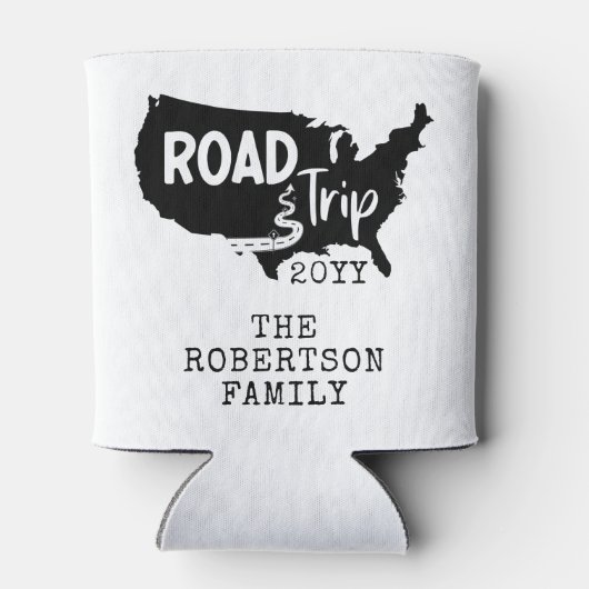 カスタムファミリーバケーション |家族旅行アメリカの地図 缶クーラー (裏面)