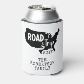 カスタムファミリーバケーション |家族旅行アメリカの地図 缶クーラー (缶裏面)