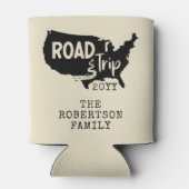 カスタムファミリーバケーション |家族旅行アメリカの地図 缶クーラー (裏面)