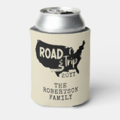 カスタムファミリーバケーション |家族旅行アメリカの地図 缶クーラー (缶裏面)