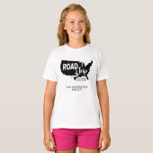 カスタムファミリーバケーション |家族旅行アメリカの地図 Tシャツ (正面フル)