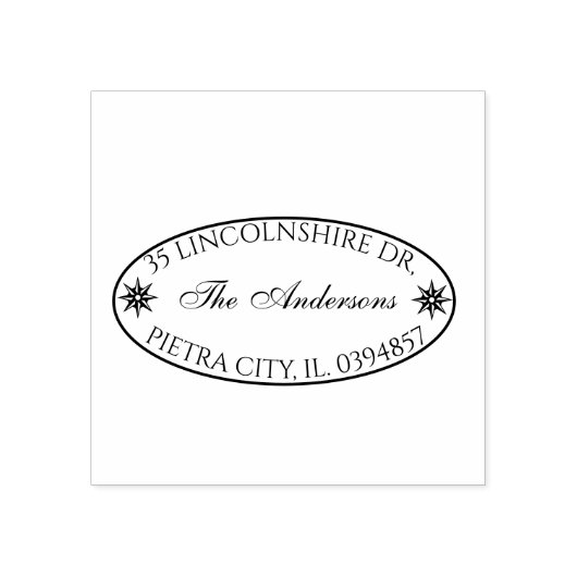 カスタムファミリーパナスオーバル差出人住所 ラバースタンプ (インプリント)