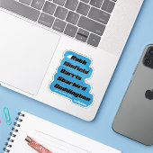 カスタムファミリービニールステッカー – 青 シール (ノートパソコンとiPhone)