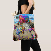 カスタムファミリービーチトートバッグとサンドウェルカム トートバッグ (クローズアップ)