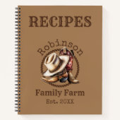 カスタムファミリーファームウエスタンカウボーブーツレシピ ノートブック (正面)