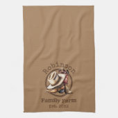 カスタムファミリーファームウエスタンカウボーブーツ キッチンタオル (縦)