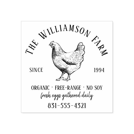 カスタムファミリーファームフレッシュエッグヴィンテージ ラバースタンプ (インプリント)