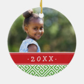 カスタムファミリーフォトキープサケホリデーオーナメント セラミックオーナメント (裏面)