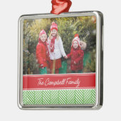 カスタムファミリーフォトキープサケホリデーオーナメント メタルオーナメント (左)