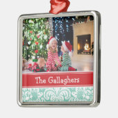 カスタムファミリーフォトキープサケホリデーオーナメント メタルオーナメント (左)