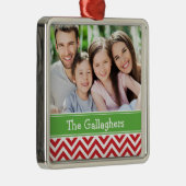 カスタムファミリーフォトキープサケホリデーオーナメント メタルオーナメント (右)