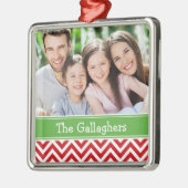 カスタムファミリーフォトキープサケホリデーオーナメント メタルオーナメント (左)