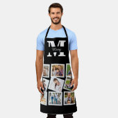 カスタムファミリーフォトコラージュ エプロン (着用した状態)