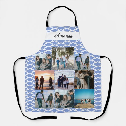 カスタムファミリーフォトコラージュ エプロン (正面)