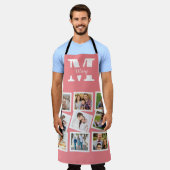 カスタムファミリーフォトコラージュ エプロン (着用した状態)