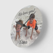 カスタムファミリーフォトナナ ラウンド壁時計 (傾斜)