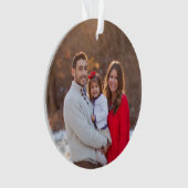 カスタムファミリーフォトパーソナライズされたホリデー オーナメント (正面)